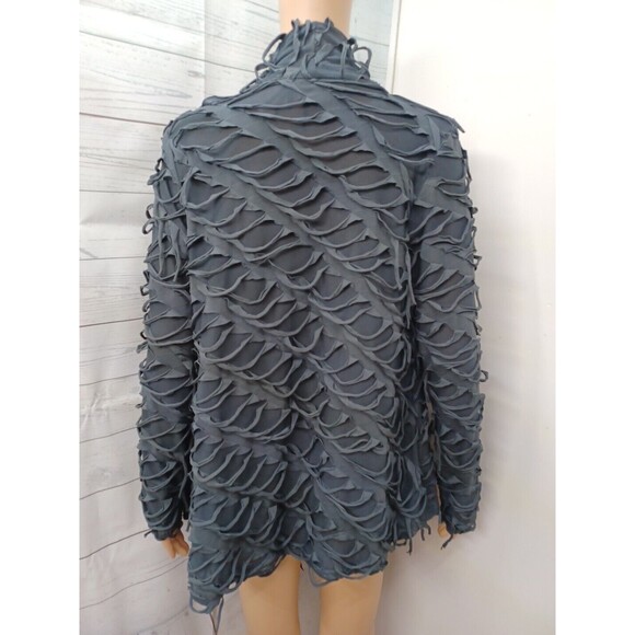 Moonlight Y&S open front cardigan gray fringed all Over Small - Picture 4 of 9